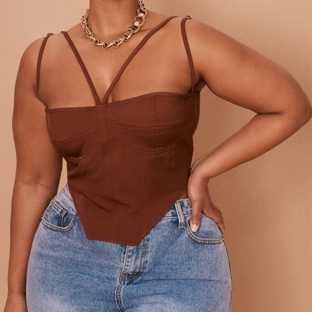 Chocolate Bust Detail Corset Top